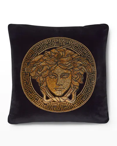 Versace Home Collection Logomania Pillow, 17.7"sq. In Black