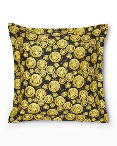 Versace Home Collection Medusa Amplified Pillow 18"sq. In Gold