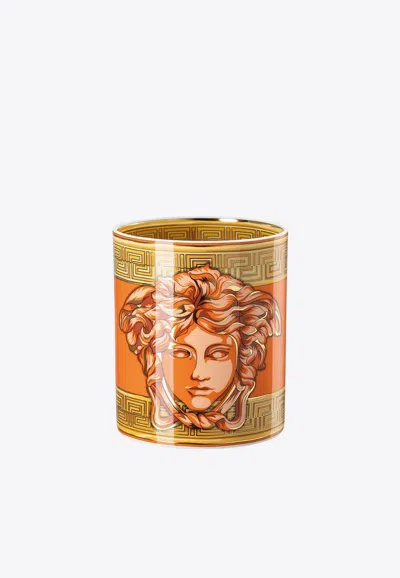 Versace Home Collection Medusa Amplified Vase In Orange