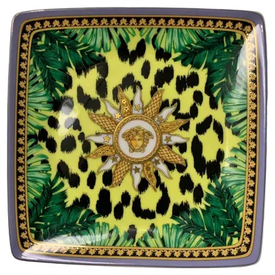 Pre-owned Versace Home Collection New Versace Home Jungle Collection Tray In Black
