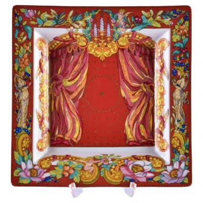 Pre-owned Versace Home Collection Rosenthal Studioline Offering Bowl, Versace Porcelain, Le Reve De Noel Decor In Brown