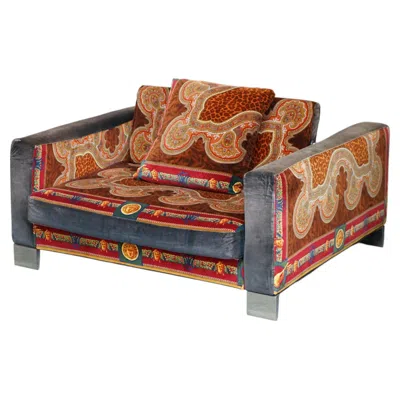 Pre-owned Versace Home Collection Versace Ilian Rachov Designed Adjustable Armchair Loveseat Part Of Suite In Brown