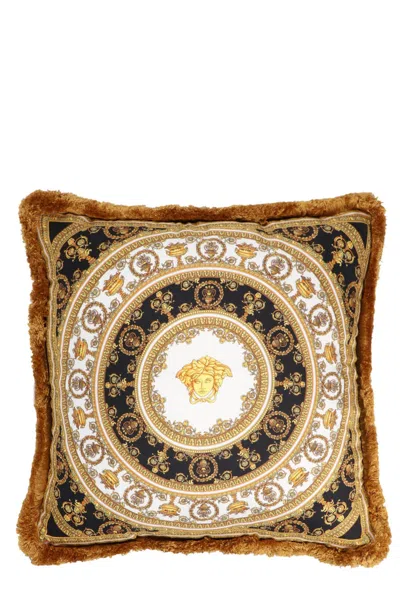 Versace Home Cushion With Fringes In Multi
