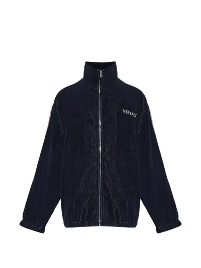 Versace Home Frotte Sweatshirt In Blue