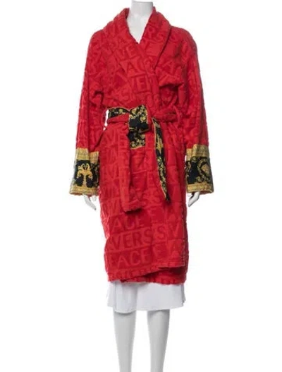 Pre-owned Versace Home Graphic Print Robe In Red