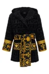 Versace Home 'i Heart Baroque' Short Bathrobe In Black