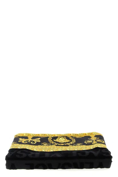 Versace Home 'i Love Baroque' Towel In Black
