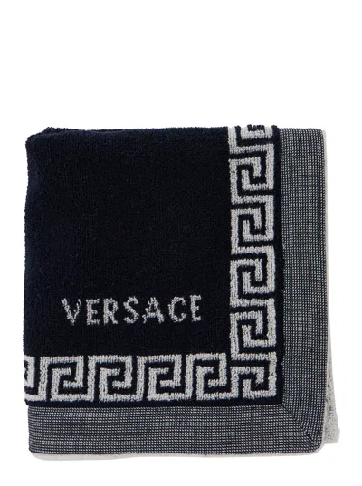 Versace Home Jacquard Medusa Cotton Towel In Black