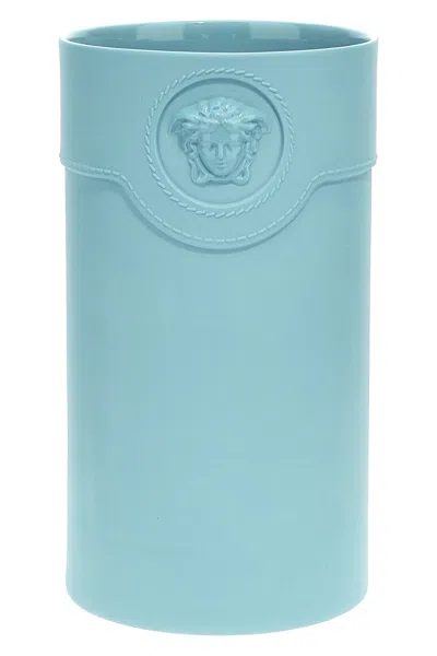 Versace Home 'la Medusa 30cm' Vase In Light Blue