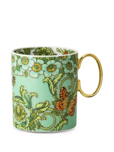 Versace Home Le Jardin Porcelain Mug In Green