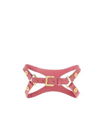 Versace Home Logo Dog Collar In Red