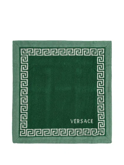 Versace Home Logo-detail Bath Towel In Green