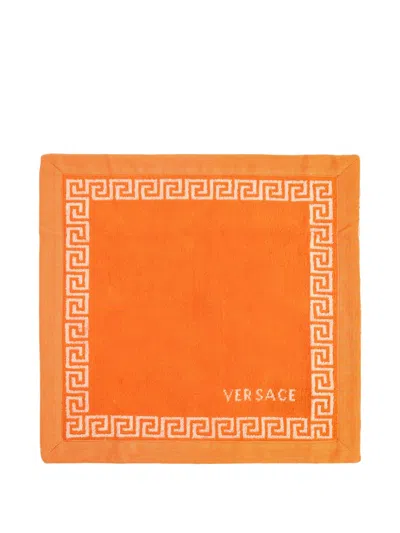 Versace Home Logo-detail Bath Towel In Orange