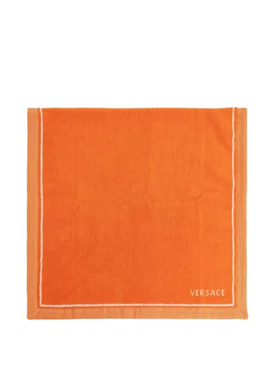 Versace Home Logo-detail Towel In Orange