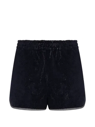 Versace Home Logo-embroidered Terry Shorts In Brown