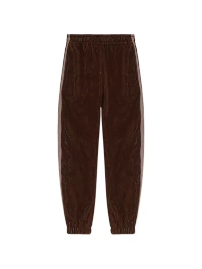 Versace Home Logo-embroidered Terry Track Pants In Brown