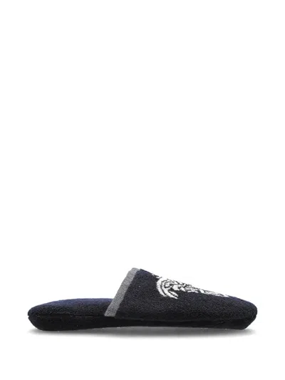 Versace Home Medusa Slippers In Blue