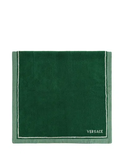 Versace Home Medusa-motif Bath Towel In Green