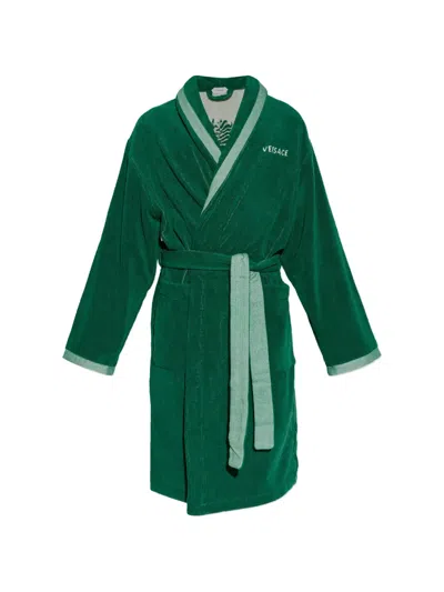 Versace Home Medusa-motif Belted Bathrobe In Green