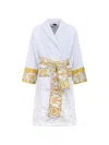 Versace Home Patterned Belted Robe In White