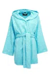 Versace Home Seashell Baroque Polka Dot' La Vacanza Capsule Bathrobe In Blue