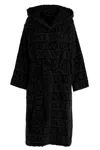 Versace Home Sequin Logo Bathrobe In Black