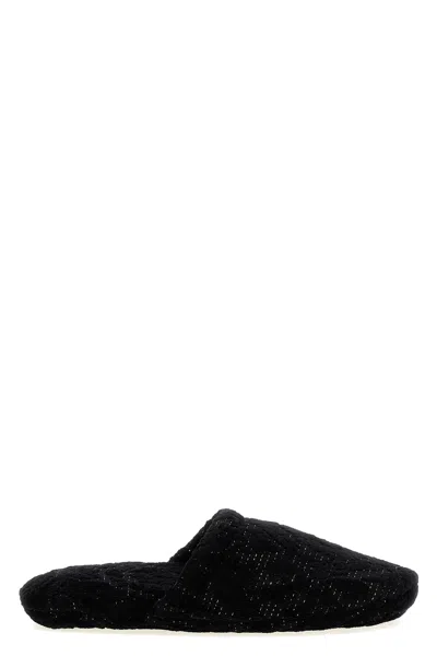 Versace Home Slippers 'barocco Slippers' In Black