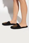 Versace Home Slippers With Medusa In Black