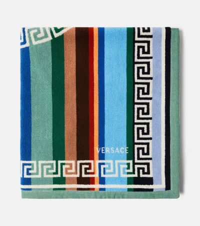 Versace Home Striped Cotton Terry Towel In Multi