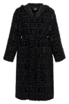 Versace Home 'versace Allover' Bathrobe In Black