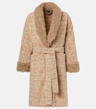 Versace Home Versace Allover Cotton Terry Bathrobe