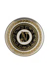 Versace Home Virtus Alphabet N Decorated Plate In Black