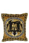 Versace Home 'wild Cats' Double Face Cushion In Multi