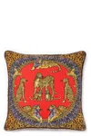 Versace Home 'wild Cats' Double-face Cushion In Multi