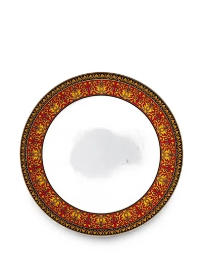 Versace Home X Rosenthal Barocco-print Plate In Red