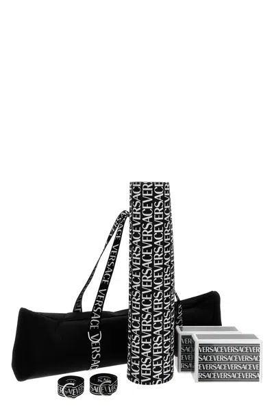 Versace Home Yoga Duffel Bag 'versace Allover' In White/black