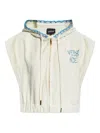 Versace Hooded Cropped Top In White