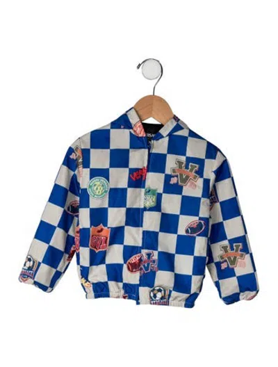 Pre-owned Versace Babies' Hooded Jacket In Blue/neutrals