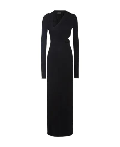 Versace Sustainable Viscose Dress With Cut-out Details In Black
