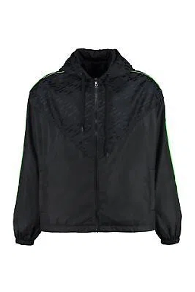 Pre-owned Versace Hooded Nylon Jacket In Black