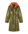 Versace Hooded Puffer Coat In Green