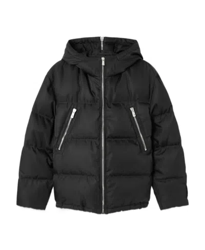 Versace Hooded Puffer Jacket In Black