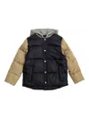 Versace Hooded Quilted Jacket In Black