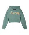 Versace Girl's Hoodie W/ Embroidered Floral Logo In Green