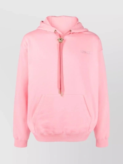 Versace Hooded Sweater With Pouch Pocket In Pastel
