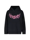 Versace Hooded Sweatshirt With Logo In Black