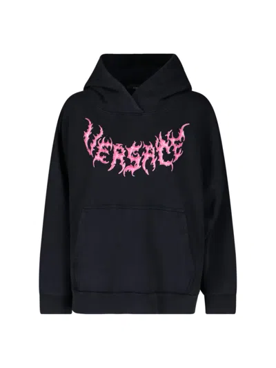 VERSACE HOODED SWEATSHIRT WITH LOGO