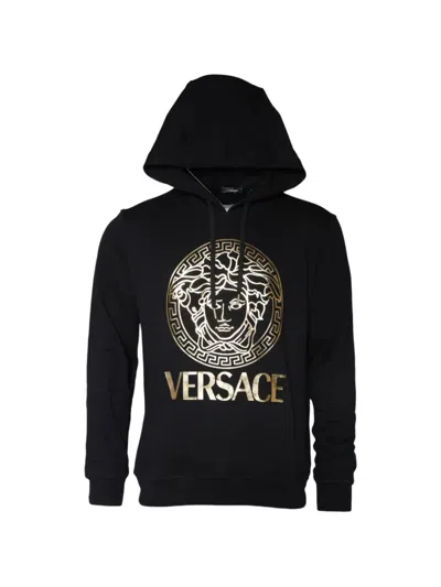 Versace Black Medusa Print Cotton Hoodiepullover Sweatshirt Sweater
