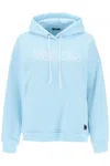 Versace 1978 Re-edition Logo-embroidered Hoodie In Pale Blue+bianco