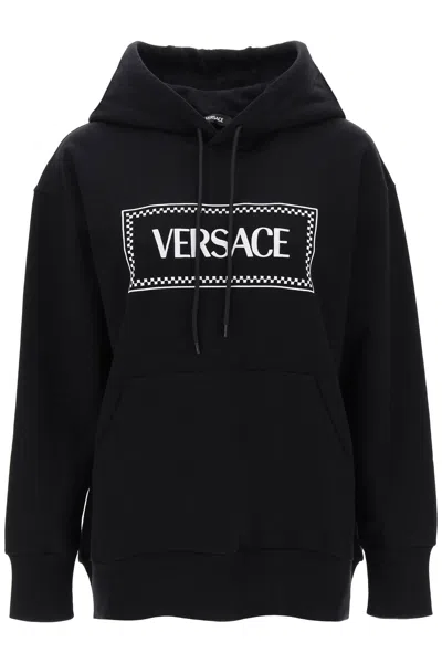 VERSACE VERSACE HOODIE WITH LOGO EMBROIDERY WOMEN